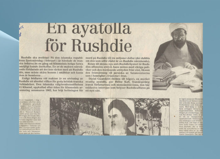 Un ayatollah pour Rushdie — Suède — Interview